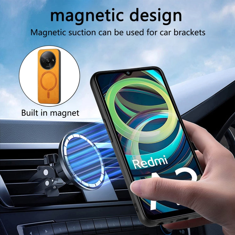 Solid Color Retro Magsafe PU Back Cover Phone Case