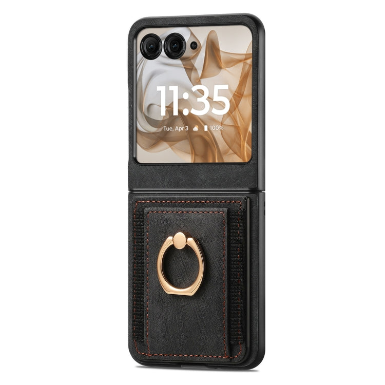 Retro Skin-feel Ring Card Bag Phone Case
