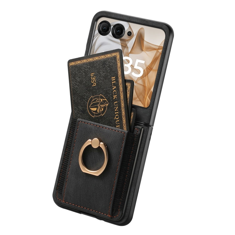Retro Skin-feel Ring Card Bag Phone Case