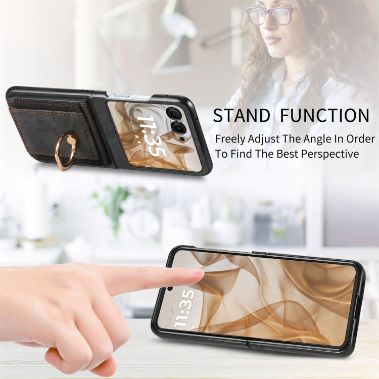 Retro Skin-feel Ring Card Bag Phone Case