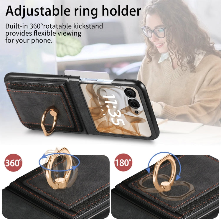 Retro Skin-feel Ring Card Bag Phone Case