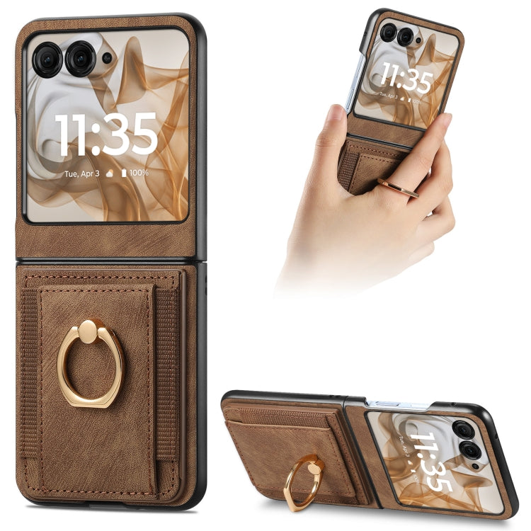 Retro Skin-feel Ring Card Bag Phone Case