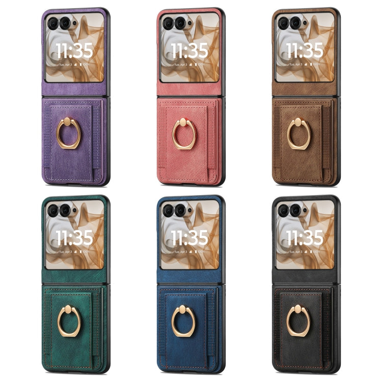 Retro Skin-feel Ring Card Bag Phone Case