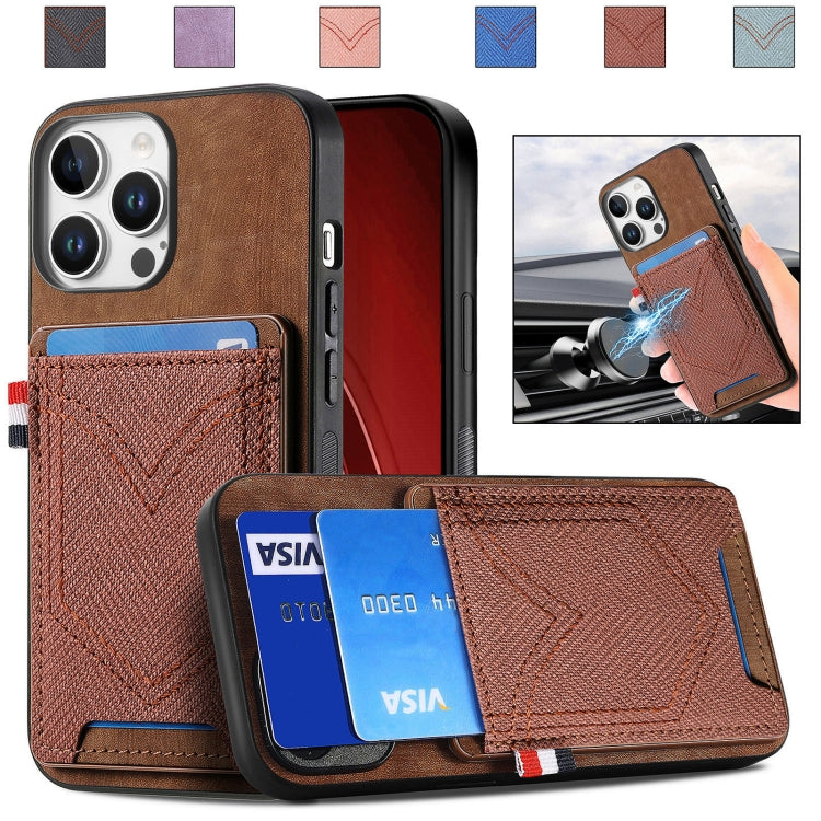 Denim Texture Leather Skin Phone Case with Card Slot, Compatible with iPhone 16 Pro