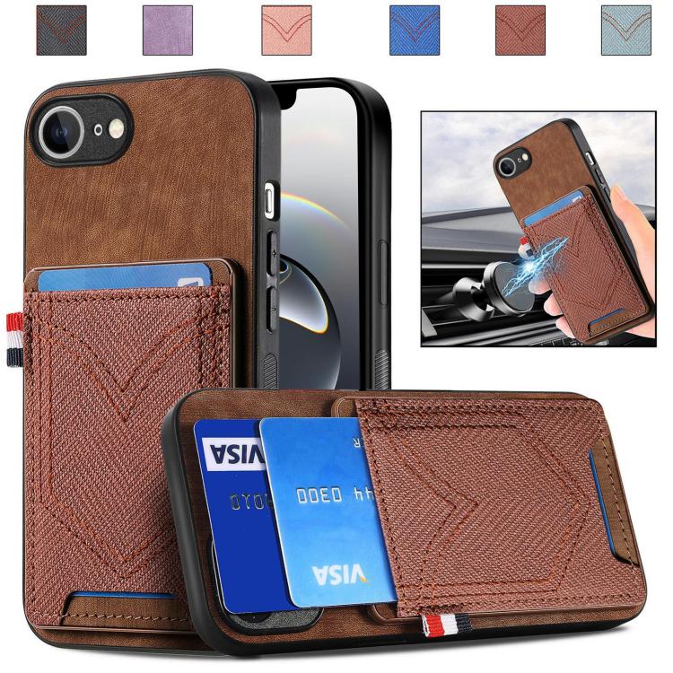 Denim Texture Leather Skin Phone Case with Card Slot, iPhone 16e