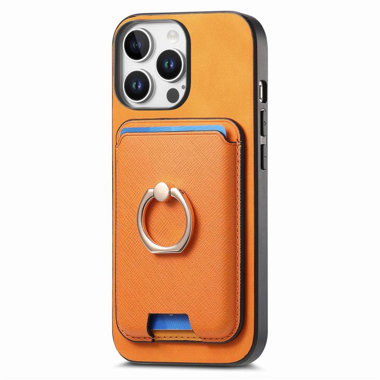 Retro Cross Leather Card Bag MagSafe Phone Case