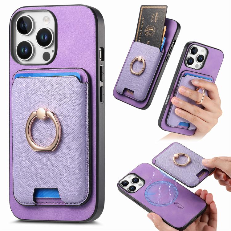 Retro Cross Leather Card Bag MagSafe Phone Case