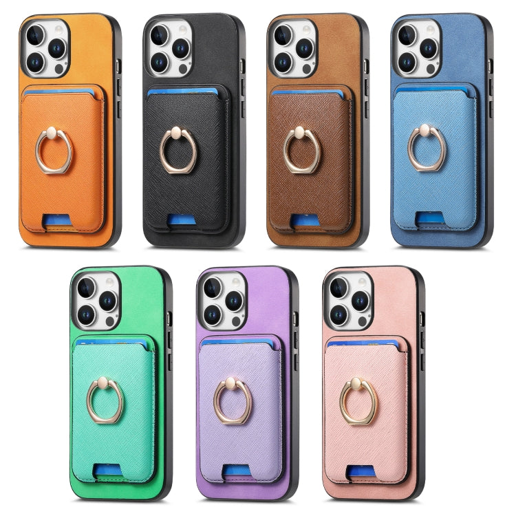 Retro Cross Leather Card Bag MagSafe Phone Case