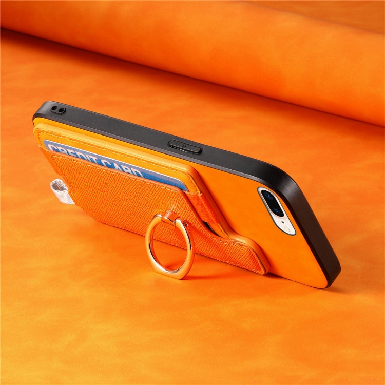 Retro Magsafe Cross Leather Ring Holder Card Bag Phone Case, Compatible with iPhone X / XS