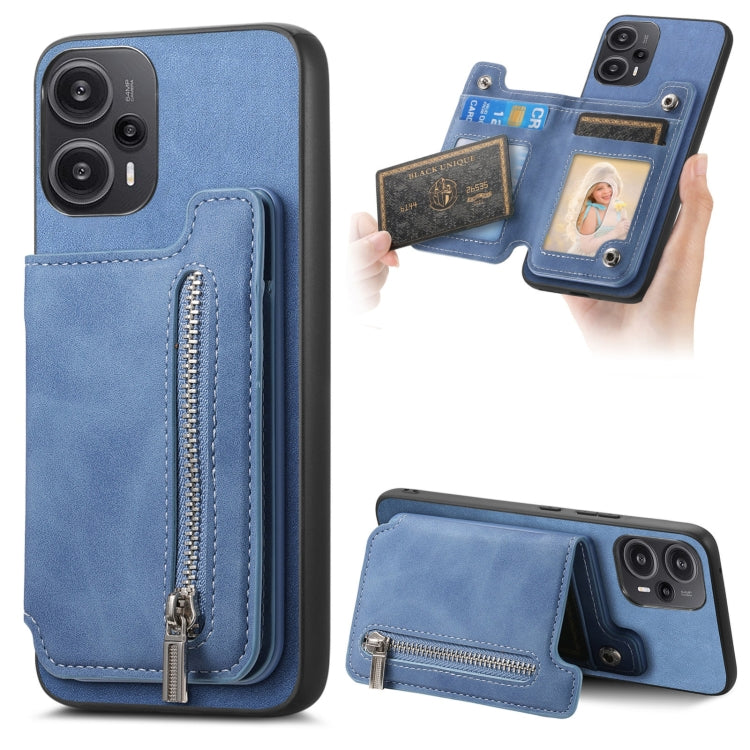 Retro MagSafe Zipper Wallet Card Bag Back Phone Case