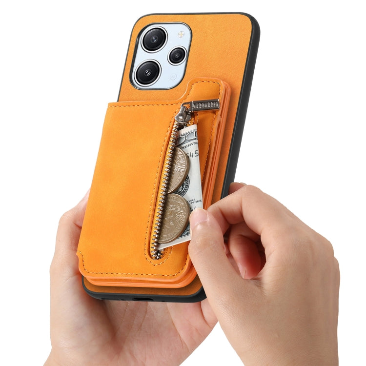 Retro MagSafe Zipper Wallet Card Bag Back Phone Case