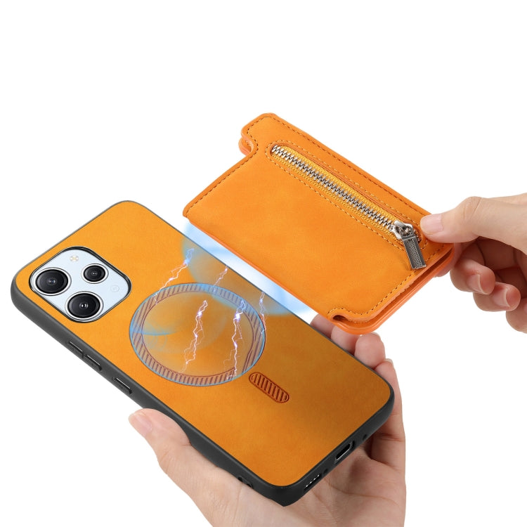 Retro MagSafe Zipper Wallet Card Bag Back Phone Case