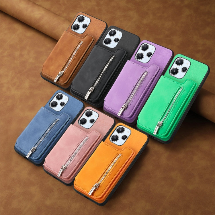 Retro MagSafe Zipper Wallet Card Bag Back Phone Case