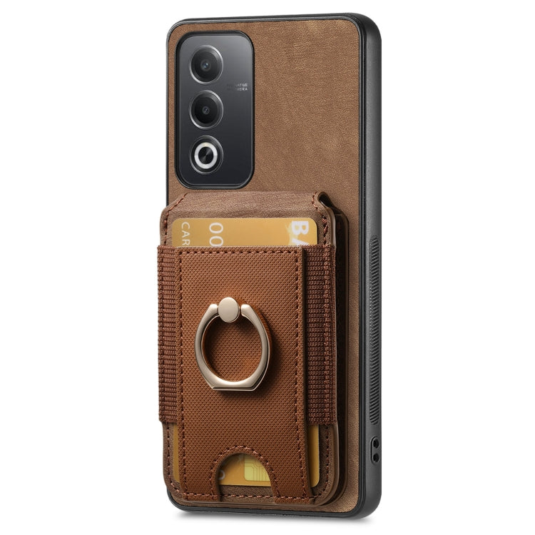 Retro Splitable Magnetic Stand Card Bag Leather Phone Case, Compatible with OPPO A38 4G / A18 4G