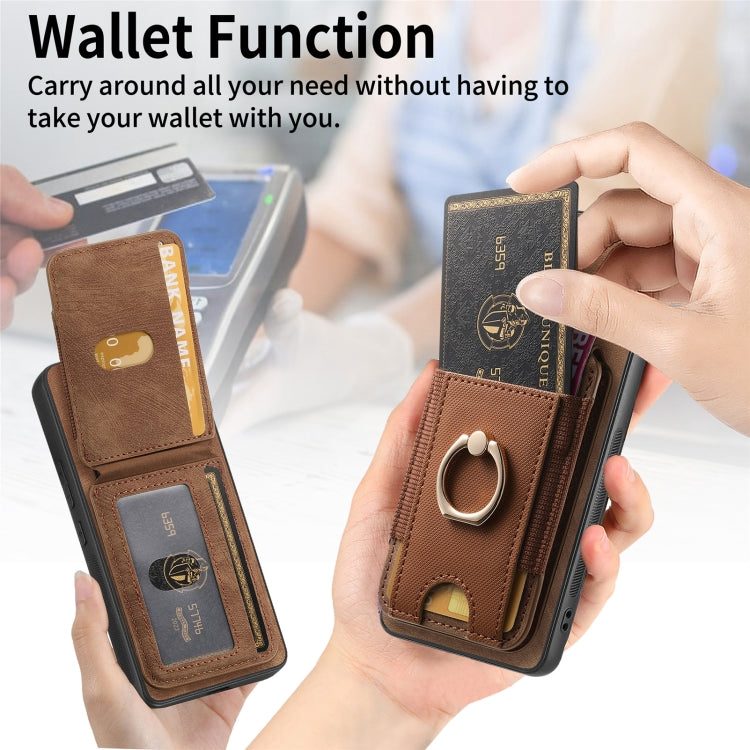 Retro Splitable Magnetic Stand Card Bag Leather Phone Case, Compatible with OPPO A38 4G / A18 4G