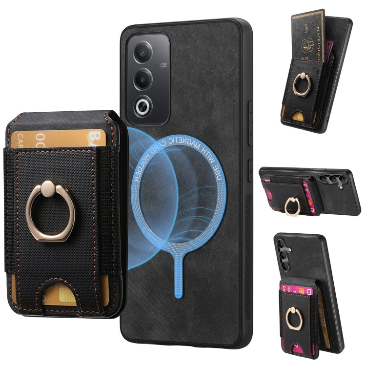 Retro Splitable Magnetic Stand Card Bag Leather Phone Case, Compatible with OPPO A38 4G / A18 4G