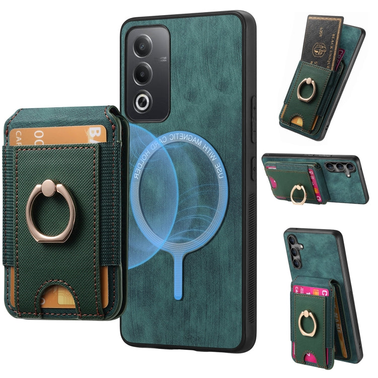 Retro Splitable Magnetic Stand Card Bag Leather Phone Case, Compatible with OPPO A7 / A12