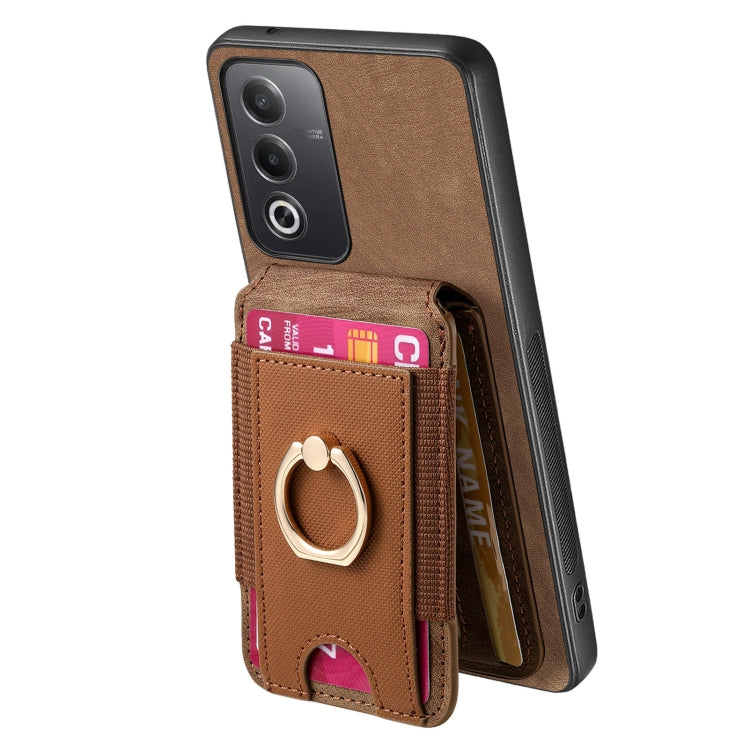 Retro Splitable Magnetic Stand Card Bag Leather Phone Case, Compatible with OPPO A3 Pro Global / A80 5G
