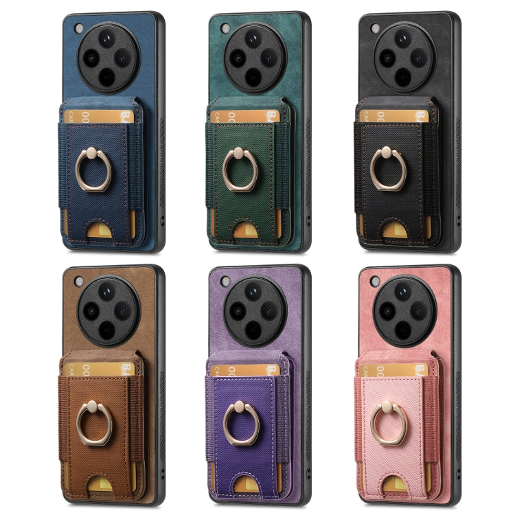 Retro Splitable Magnetic Stand Card Bag Leather Phone Case, Compatible with OPPO A38 4G / A18 4G
