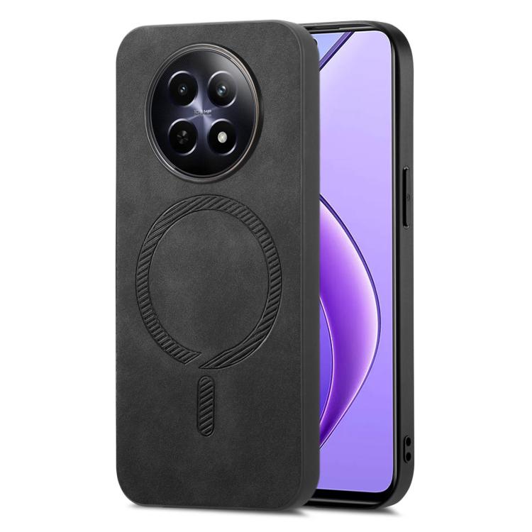 Retro MagSafe Magnetic PU Back Cover Phone Case, Compatible with Realme 12 5G