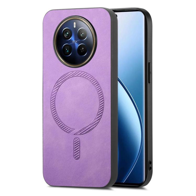 Retro MagSafe Magnetic PU Back Cover Phone Case, Compatible with Realme 12 Pro+