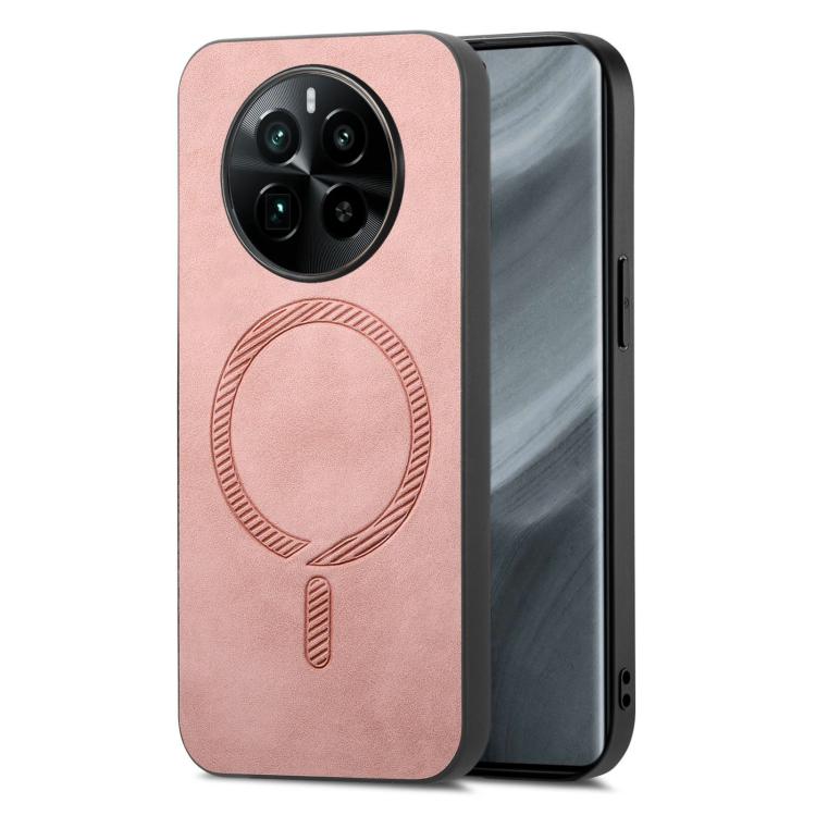 Retro MagSafe Magnetic PU Back Cover Phone Case, Compatible with Realme GT5 Pro