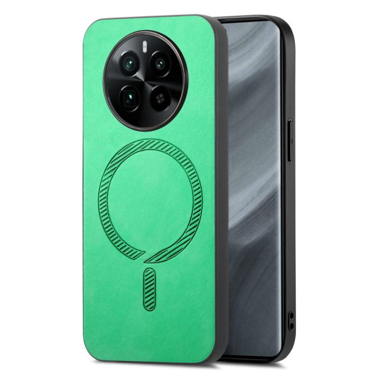 Retro MagSafe Magnetic PU Back Cover Phone Case, Compatible with Realme GT5 Pro