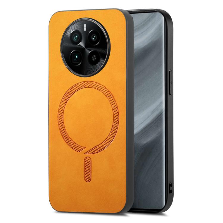 Retro MagSafe Magnetic PU Back Cover Phone Case, Compatible with Realme GT5 Pro