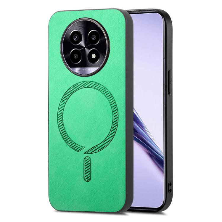 Retro MagSafe Magnetic PU Back Cover Phone Case, Compatible with Realme 13 Pro 5G