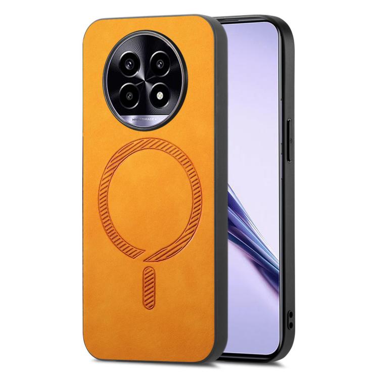 Retro MagSafe Magnetic PU Back Cover Phone Case, Compatible with Realme 13 Pro 5G
