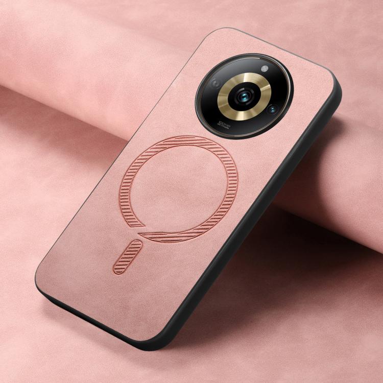 Retro MagSafe Magnetic PU Back Cover Phone Case, Compatible with Realme 13 5G