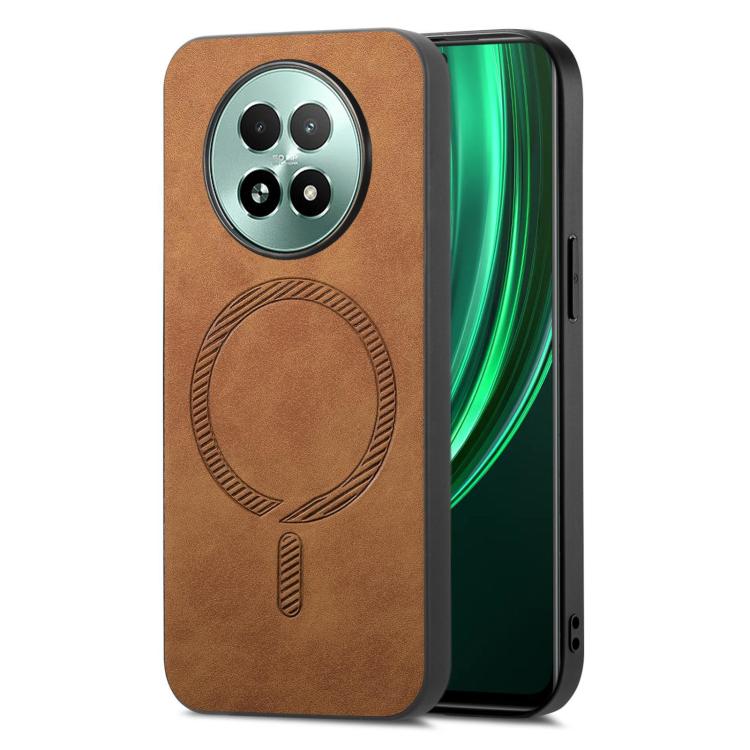 Retro MagSafe Magnetic PU Back Cover Phone Case, Compatible with Realme 13 5G