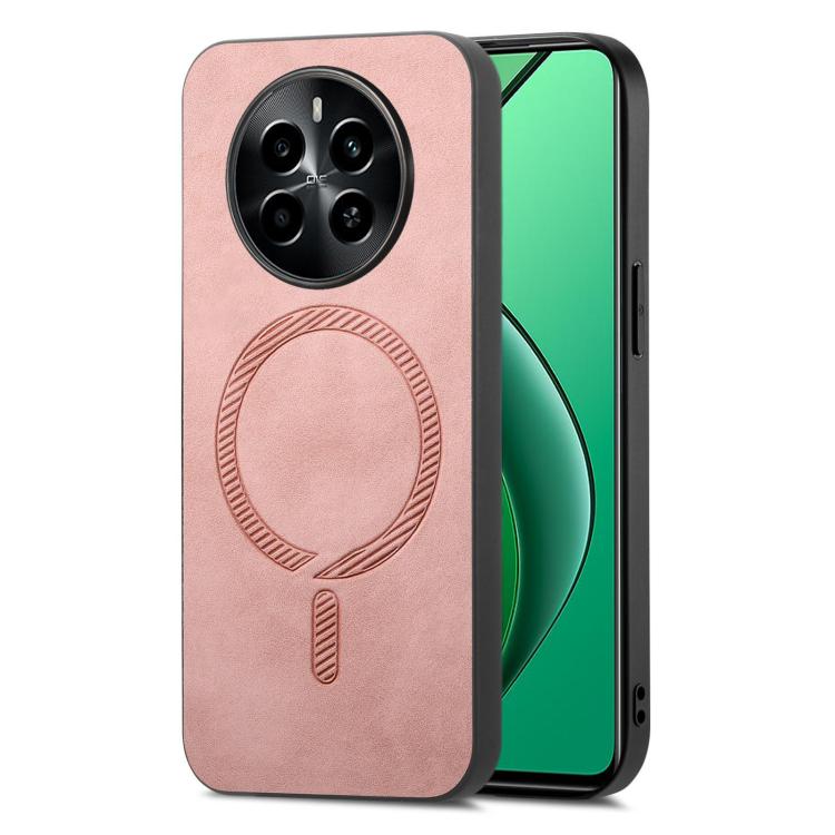 Retro MagSafe Magnetic PU Back Cover Phone Case, Compatible with Realme 13 4G