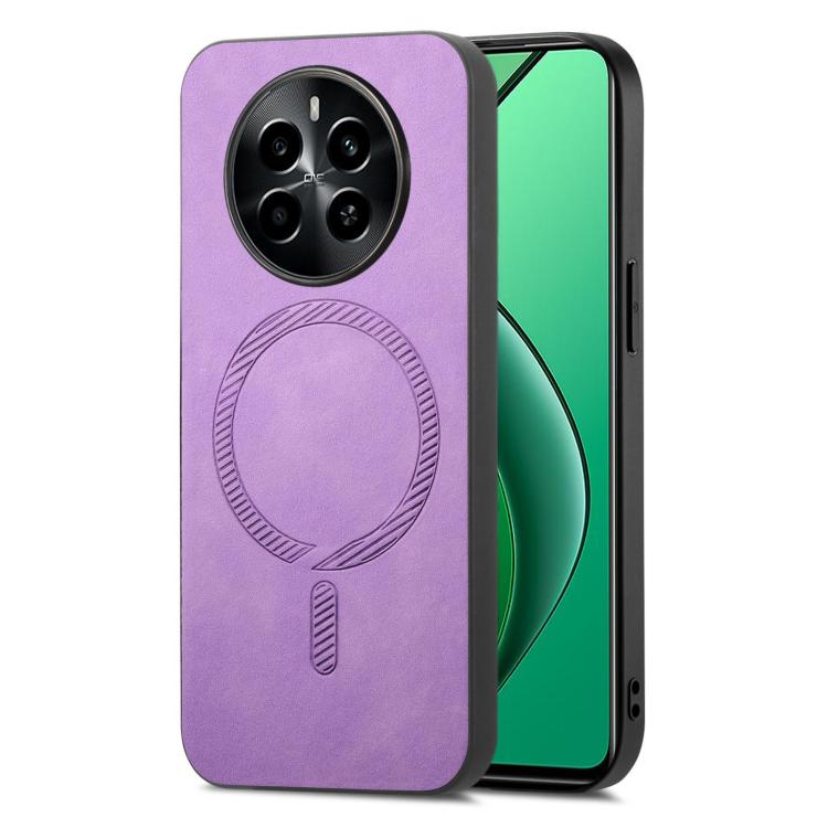 Retro MagSafe Magnetic PU Back Cover Phone Case, Compatible with Realme 13 4G