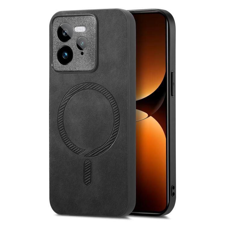 Retro MagSafe Magnetic PU Back Cover Phone Case, Compatible with Realme GT7 Pro