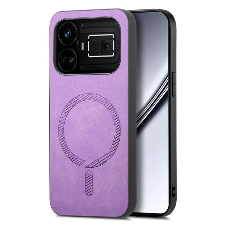 Retro MagSafe Magnetic PU Back Cover Phone Case, Compatible with Realme GT5 5G