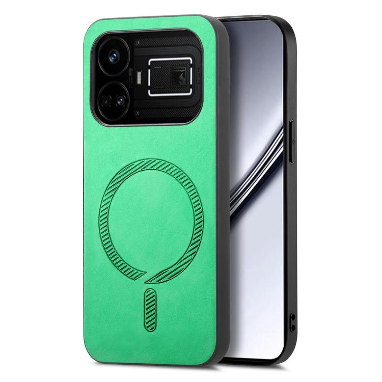 Retro MagSafe Magnetic PU Back Cover Phone Case, Compatible with Realme GT5 5G