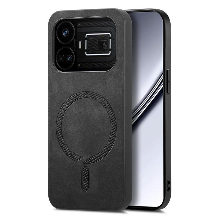 Retro MagSafe Magnetic PU Back Cover Phone Case, Compatible with Realme GT5 5G