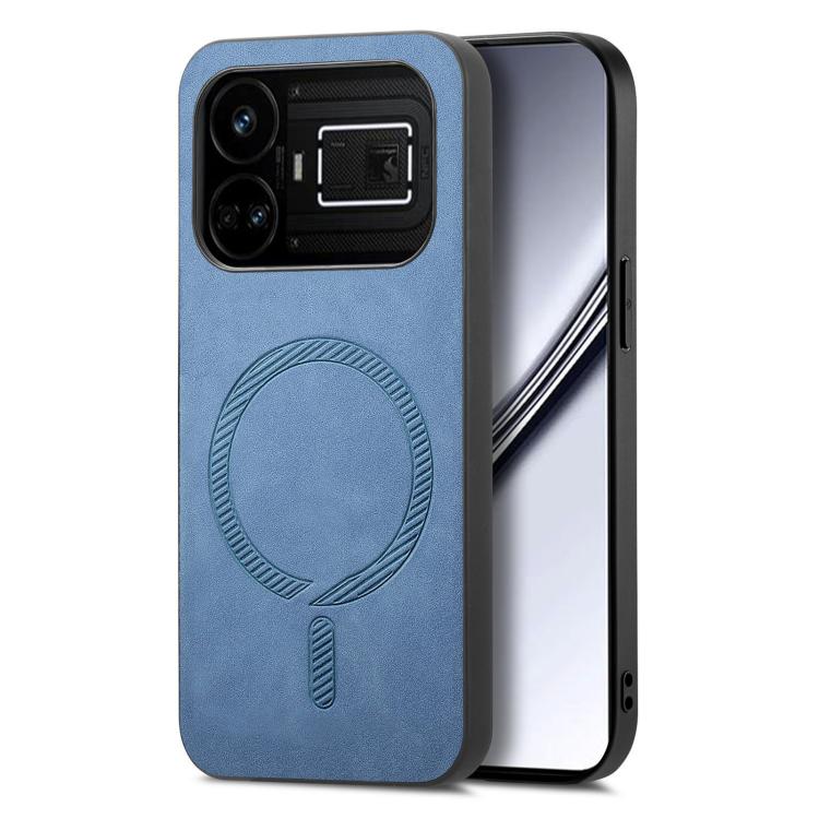 Retro MagSafe Magnetic PU Back Cover Phone Case, Compatible with Realme GT5 5G