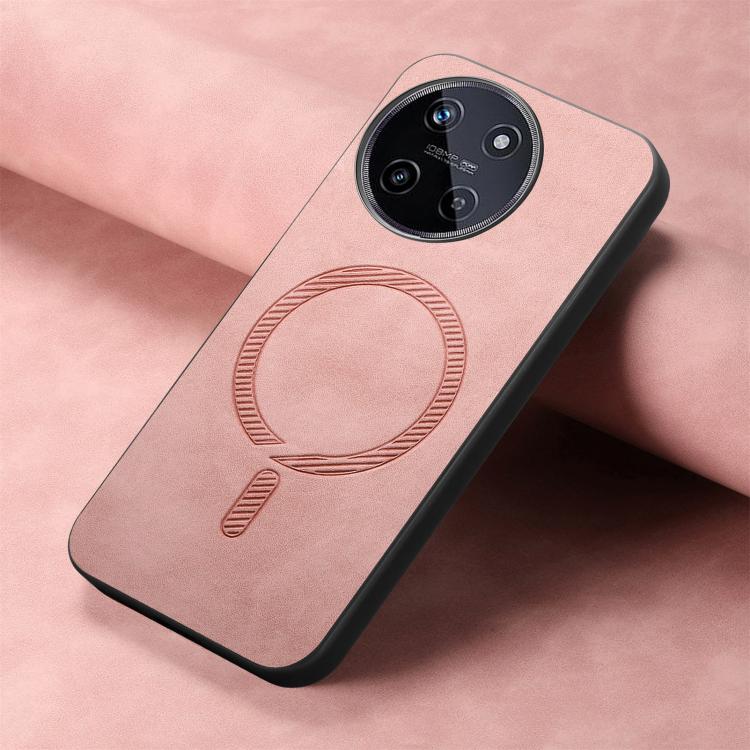 Retro MagSafe Magnetic PU Back Cover Phone Case, Compatible with Realme 11 4G