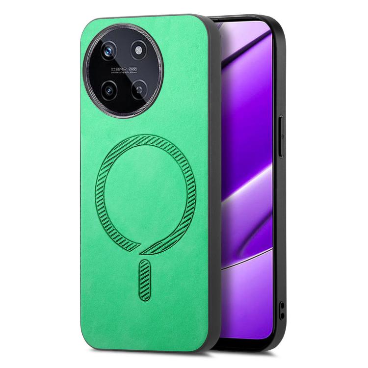Retro MagSafe Magnetic PU Back Cover Phone Case, Compatible with Realme 11 4G