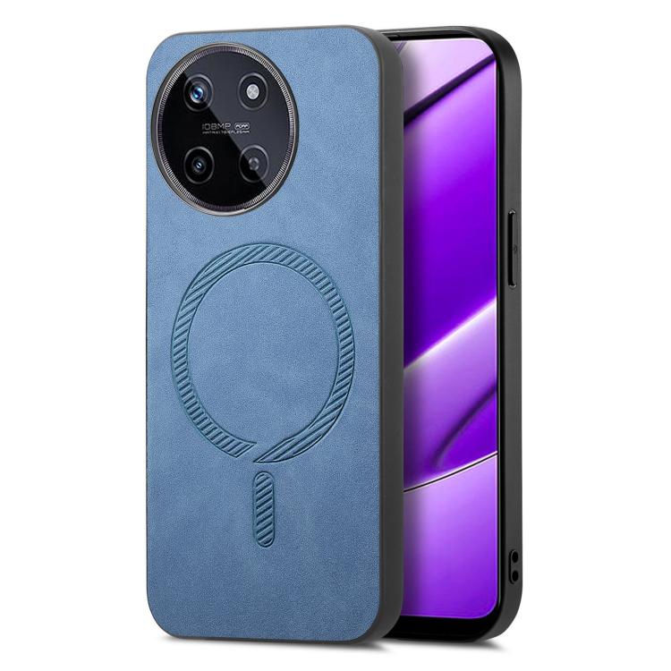 Retro MagSafe Magnetic PU Back Cover Phone Case, Compatible with Realme 11 4G