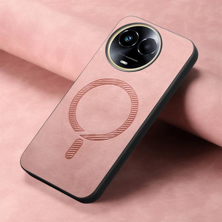 Retro MagSafe Magnetic PU Back Cover Phone Case, Compatible with Realme 11 5G