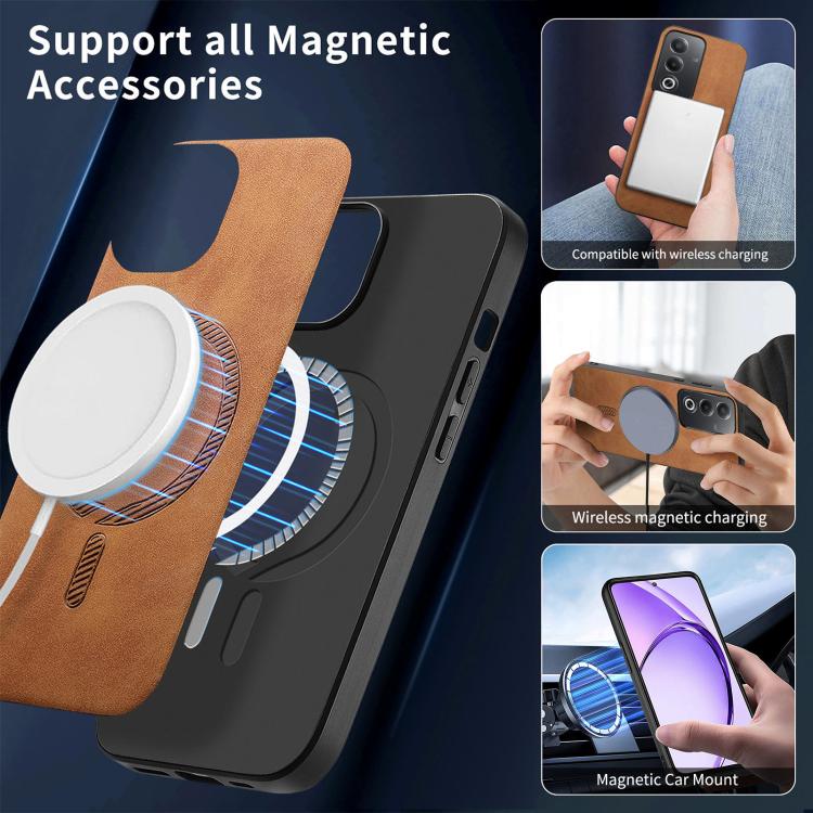 Retro MagSafe Magnetic PU Back Cover Phone Case, Compatible with Realme 11 Pro / Pro+