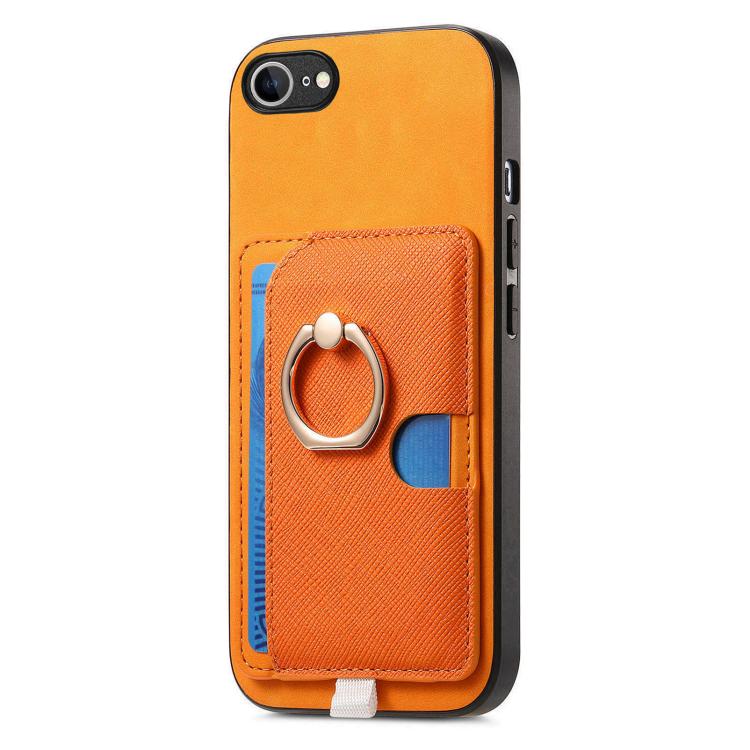 Retro Cross Leather Ring Side Insert Card Bag MagSafe Phone Case