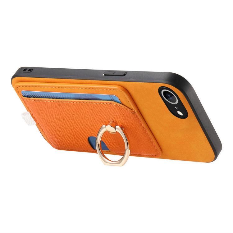 Retro Cross Leather Ring Side Insert Card Bag MagSafe Phone Case
