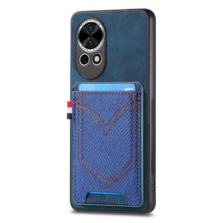 Denim Texture Leather Skin Phone Case with Card Slot, Compatible with Huawei nova 13 Pro