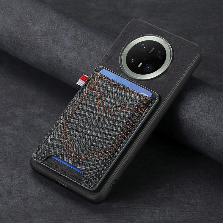 Denim Texture Leather Skin Phone Case with Card Slot, Compatible with Huawei Mate 70 Pro+