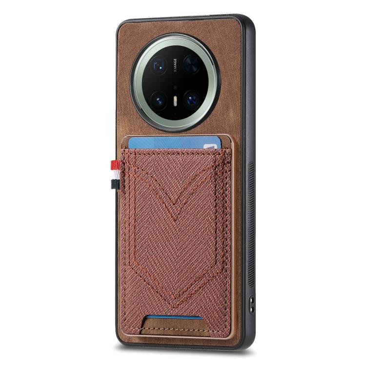 Denim Texture Leather Skin Phone Case with Card Slot, Compatible with Huawei Mate 70 Pro+