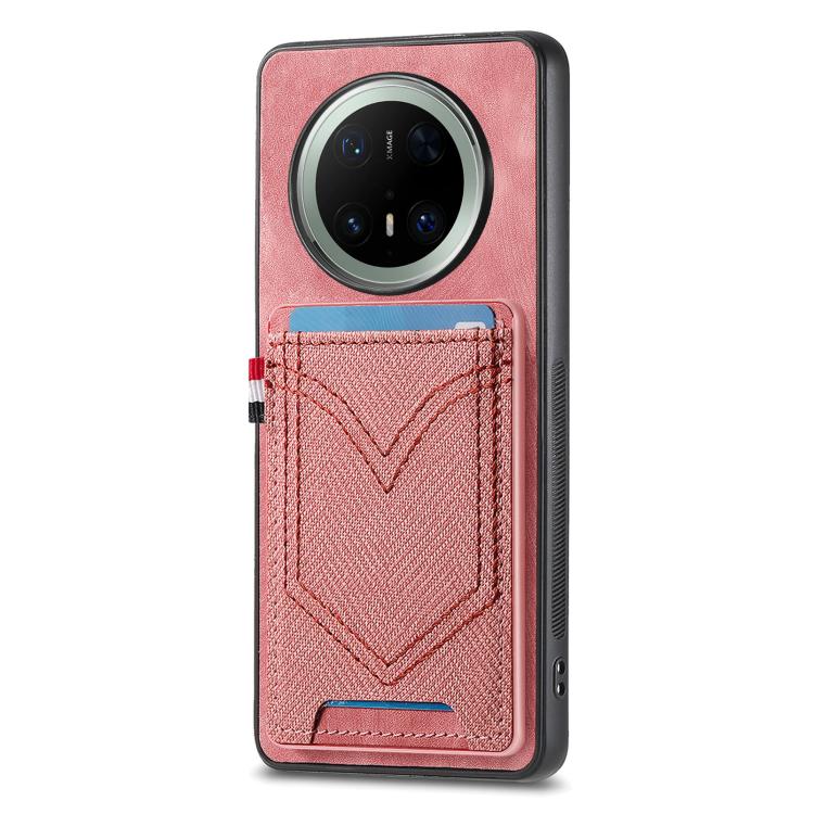 Denim Texture Leather Skin Phone Case with Card Slot, Compatible with Huawei Mate 70 Pro+